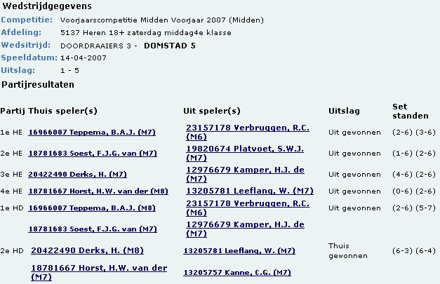 Speeldag 2 2007 Doordraaiers - TC Domstad