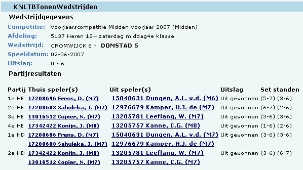 Speeldag 7 2007 TV Cromwijck Uit