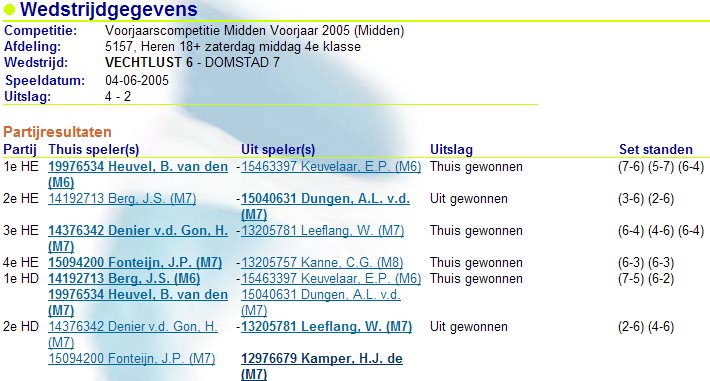 Speeldag 7 2005 Vechtlust 6 Uit